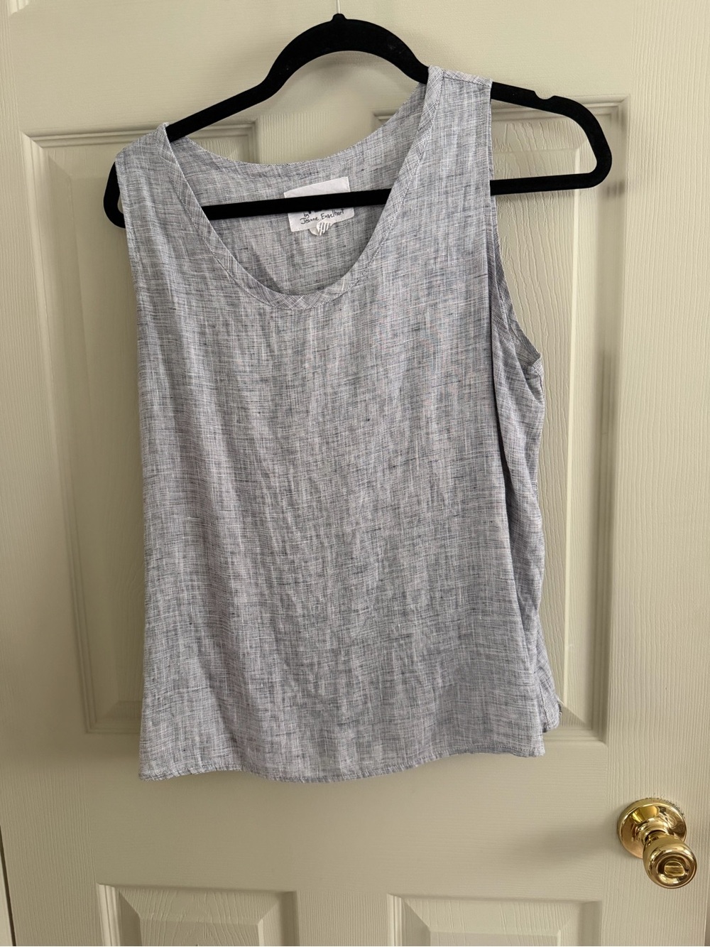 Light gray Flax 100% linen tank top - Picture 6 of 6